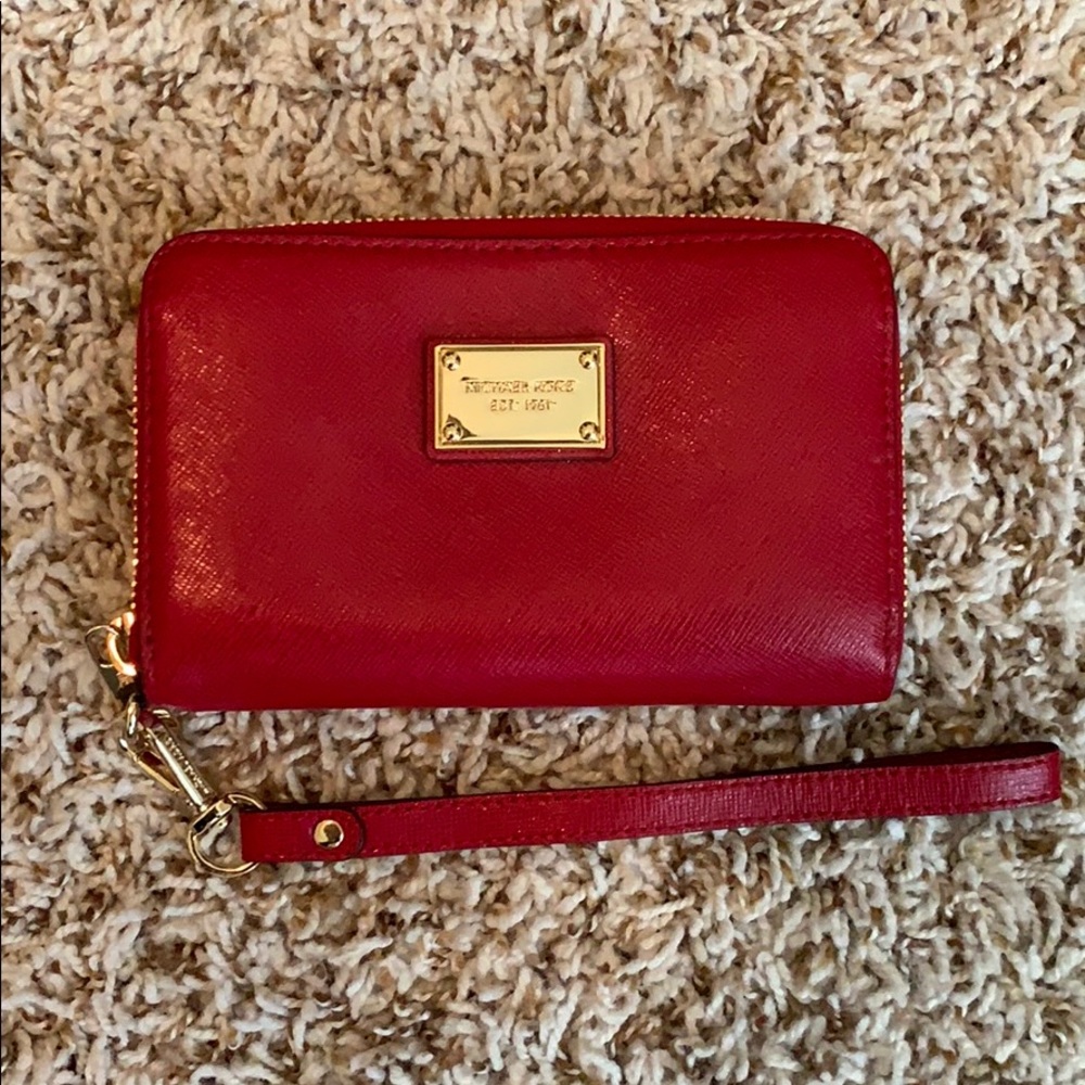 red MK wallet